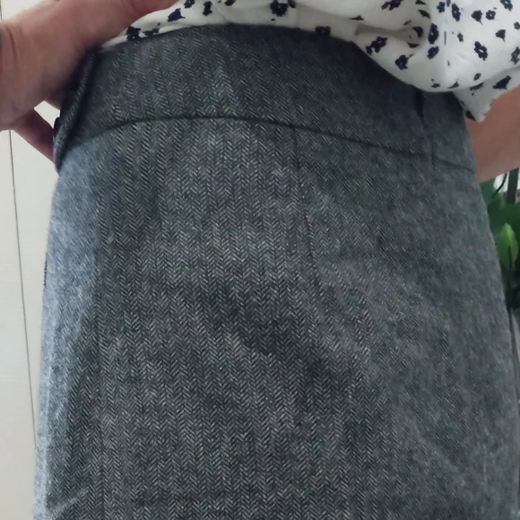 💫 Contemporaine By Simons Chic Gray A-Line Women's Woolen Blend Pencil Skirt - Picture 8 of 13